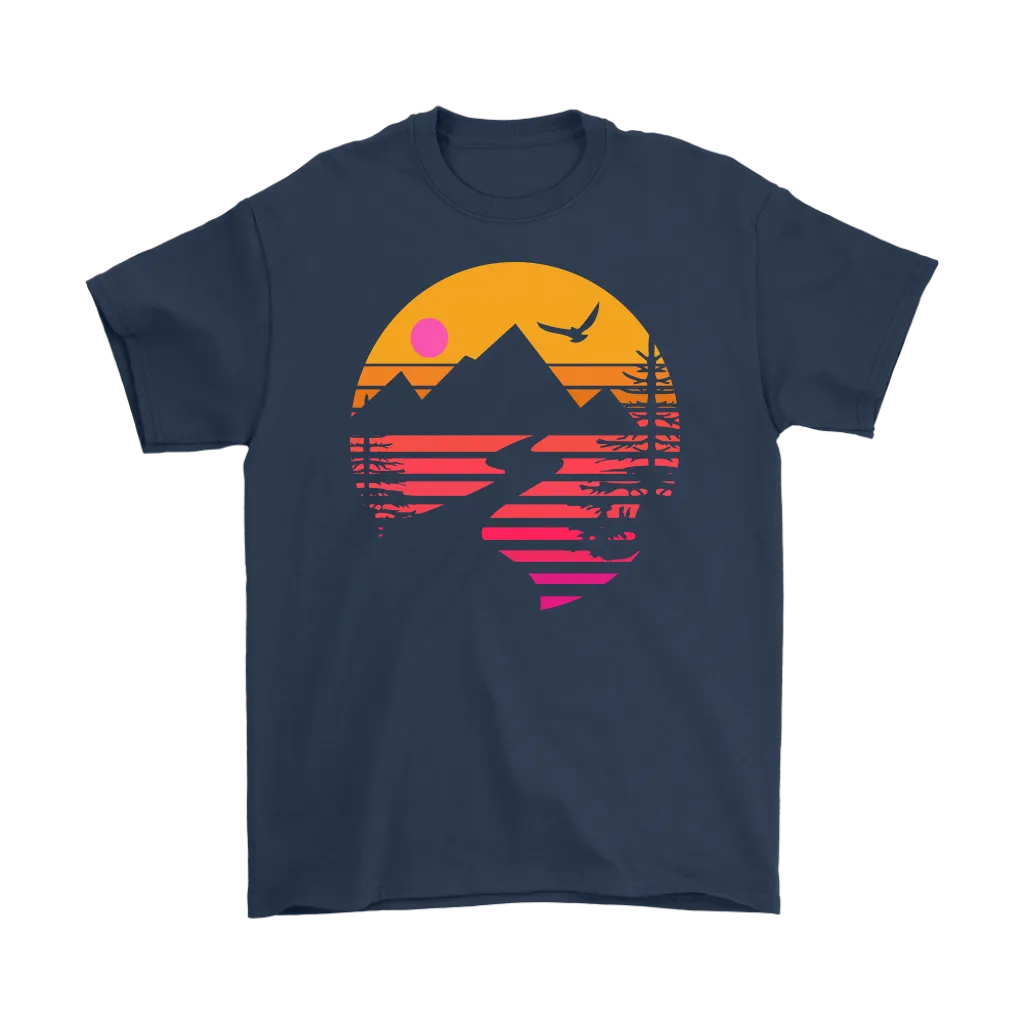 Camping T-shirt, Gift for Camper, Eagle over Mountain T-shirt, Outdoor Gift, Outdoor T-shirt, Shirt for Camper