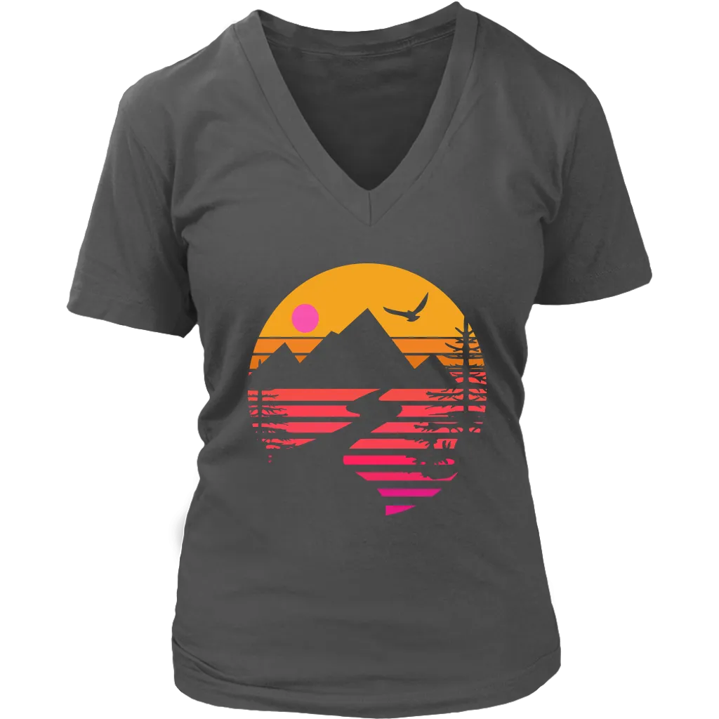 Camping T-shirt, Gift for Camper, Eagle over Mountain T-shirt, Outdoor Gift, Outdoor T-shirt, Shirt for Camper