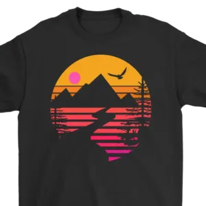 Camping T-shirt, Gift for Camper, Eagle over Mountain T-shirt, Outdoor Gift, Outdoor T-shirt, Shirt for Camper