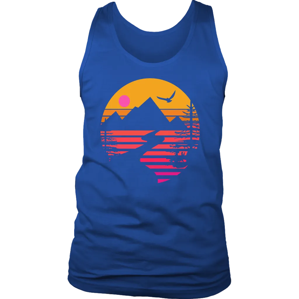 Camping T-shirt, Gift for Camper, Eagle over Mountain T-shirt, Outdoor Gift, Outdoor T-shirt, Shirt for Camper