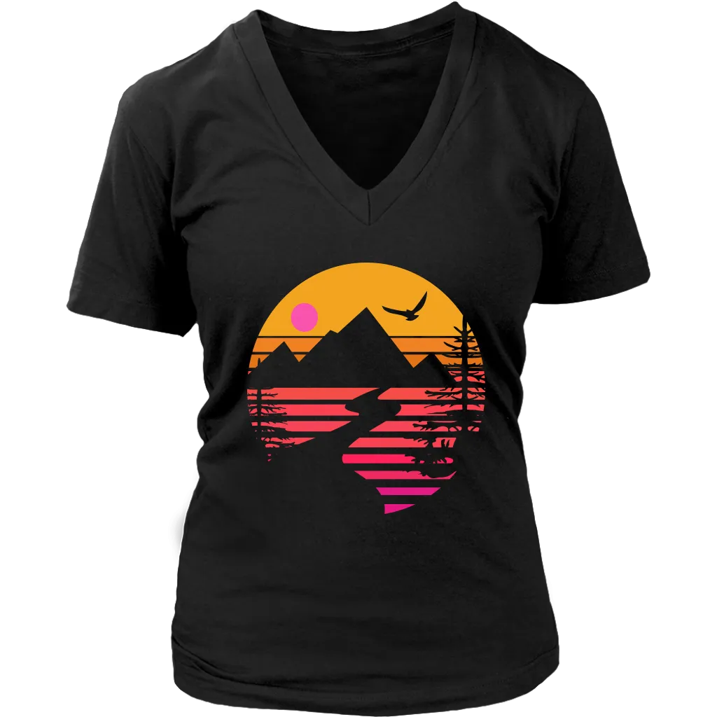 Camping T-shirt, Gift for Camper, Eagle over Mountain T-shirt, Outdoor Gift, Outdoor T-shirt, Shirt for Camper
