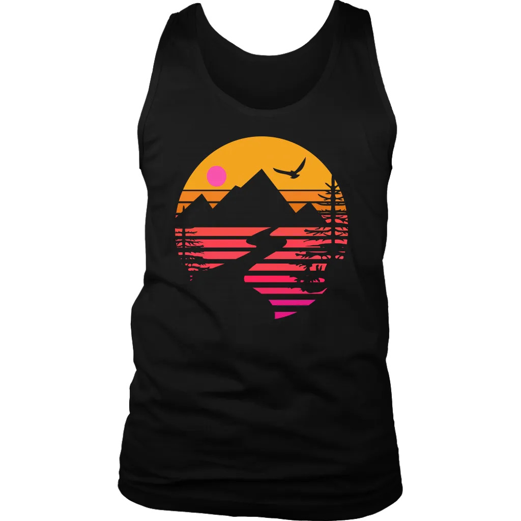 Camping T-shirt, Gift for Camper, Eagle over Mountain T-shirt, Outdoor Gift, Outdoor T-shirt, Shirt for Camper