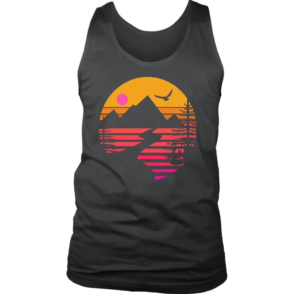 Camping T-shirt, Gift for Camper, Eagle over Mountain T-shirt, Outdoor Gift, Outdoor T-shirt, Shirt for Camper