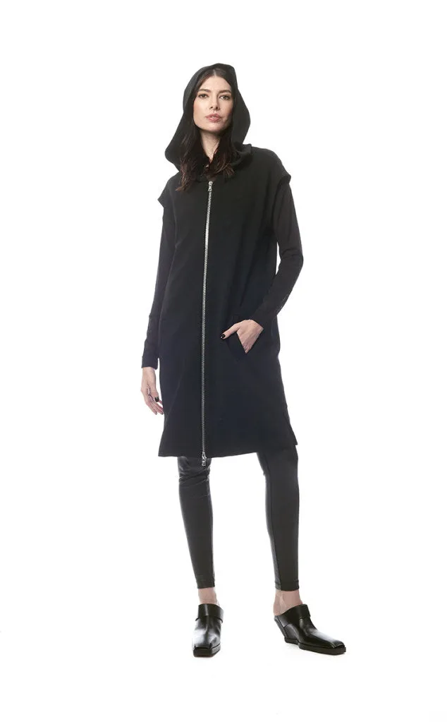 Carmina Stretch Wool Crepe Zip Hoodie/Dress/Vest