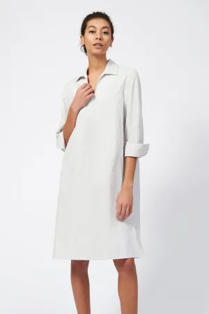 Cecil Collared V-Neck Dress - Stone Broadcloth
