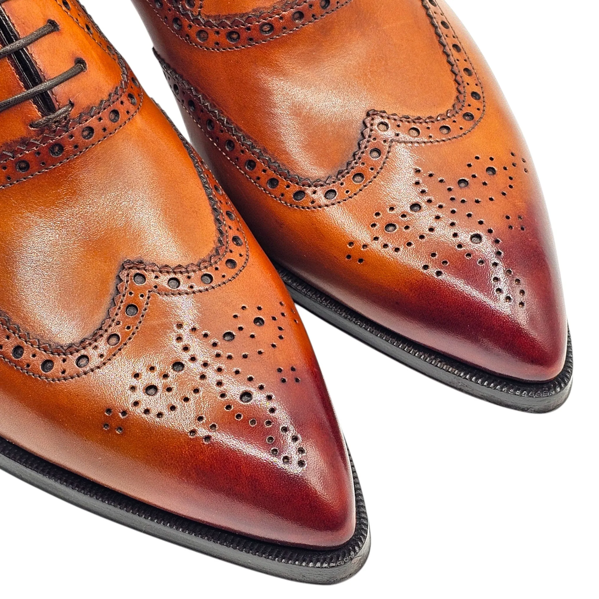Christian Louboutin Wingtip Brogue Shoes - Leather - Brown 42.5