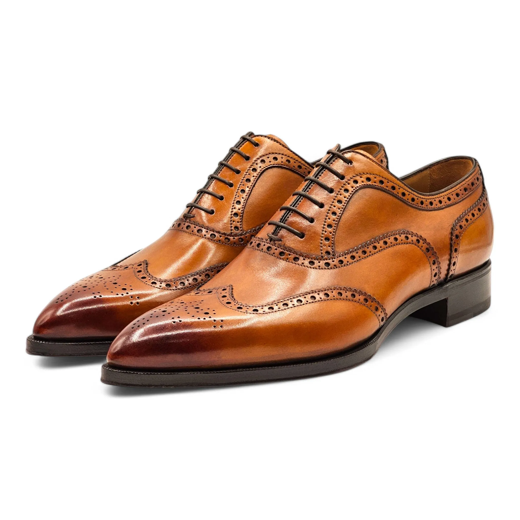 Christian Louboutin Wingtip Brogue Shoes - Leather - Brown 42.5