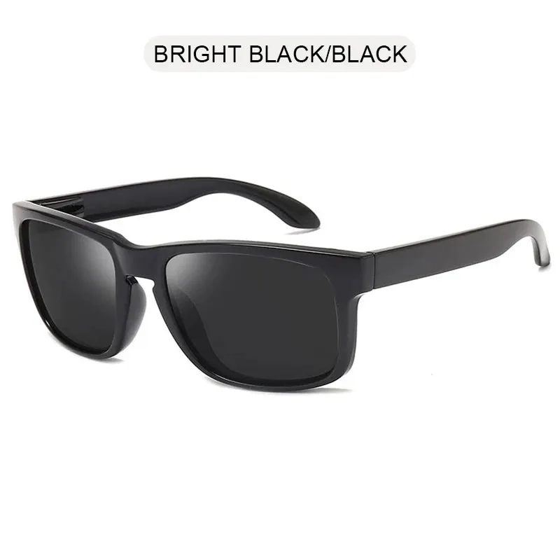 Classic Black Square Polarized Sunglasses for Men