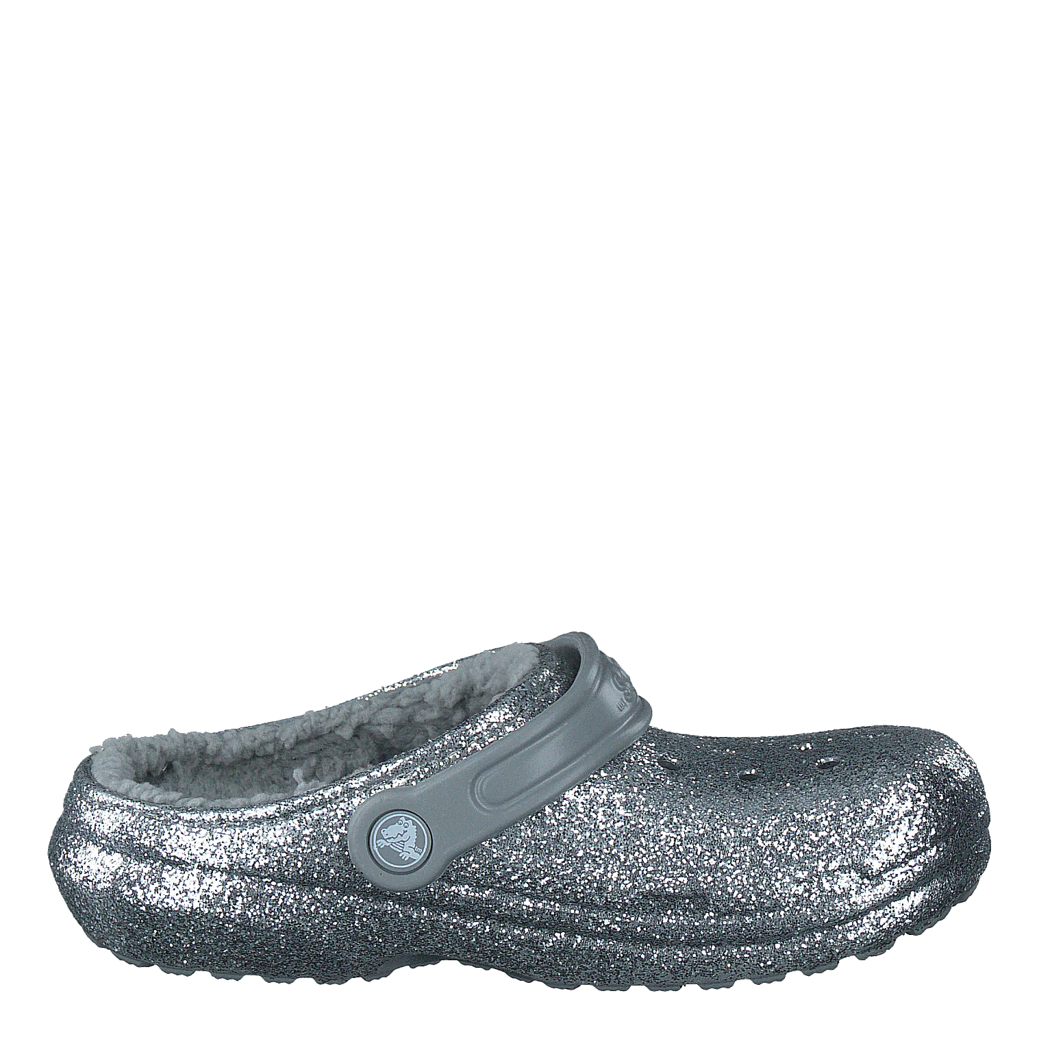 Classic Glitter Lined Clog Kids Silver / Silver