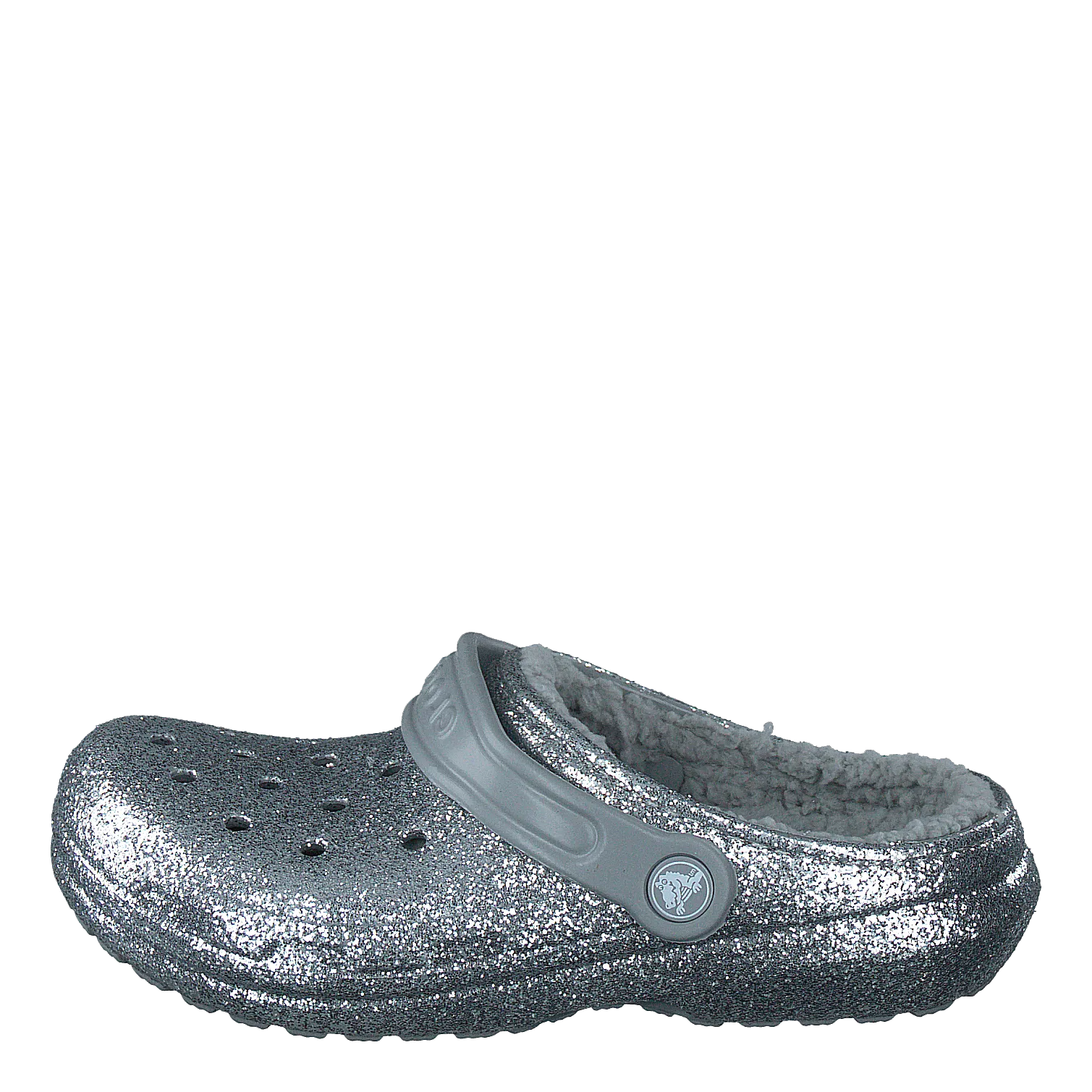 Classic Glitter Lined Clog Kids Silver / Silver