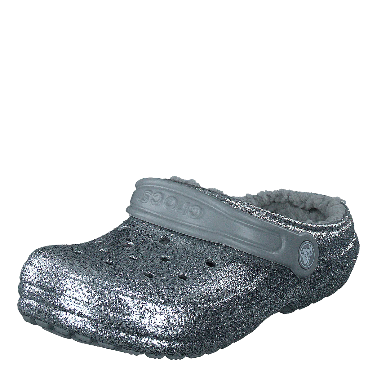 Classic Glitter Lined Clog Kids Silver / Silver
