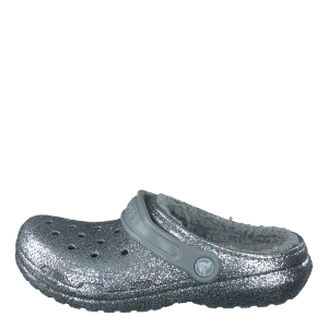 Classic Glitter Lined Clog Kids Silver / Silver