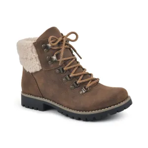 CLIFFS BY WHITE MOUNTAIN Shoes Pathfield Women's Lace-up Hiker Style Bootie, Lt Brown/Fabric/Fleece, 11 W