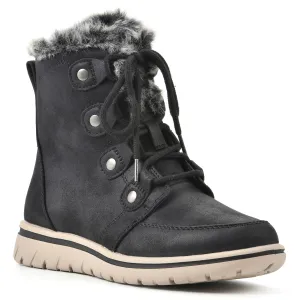 CLIFFS BY WHITE MOUNTAIN Women's Holly Ankle Boot, Black/Fabric, 8.5 M