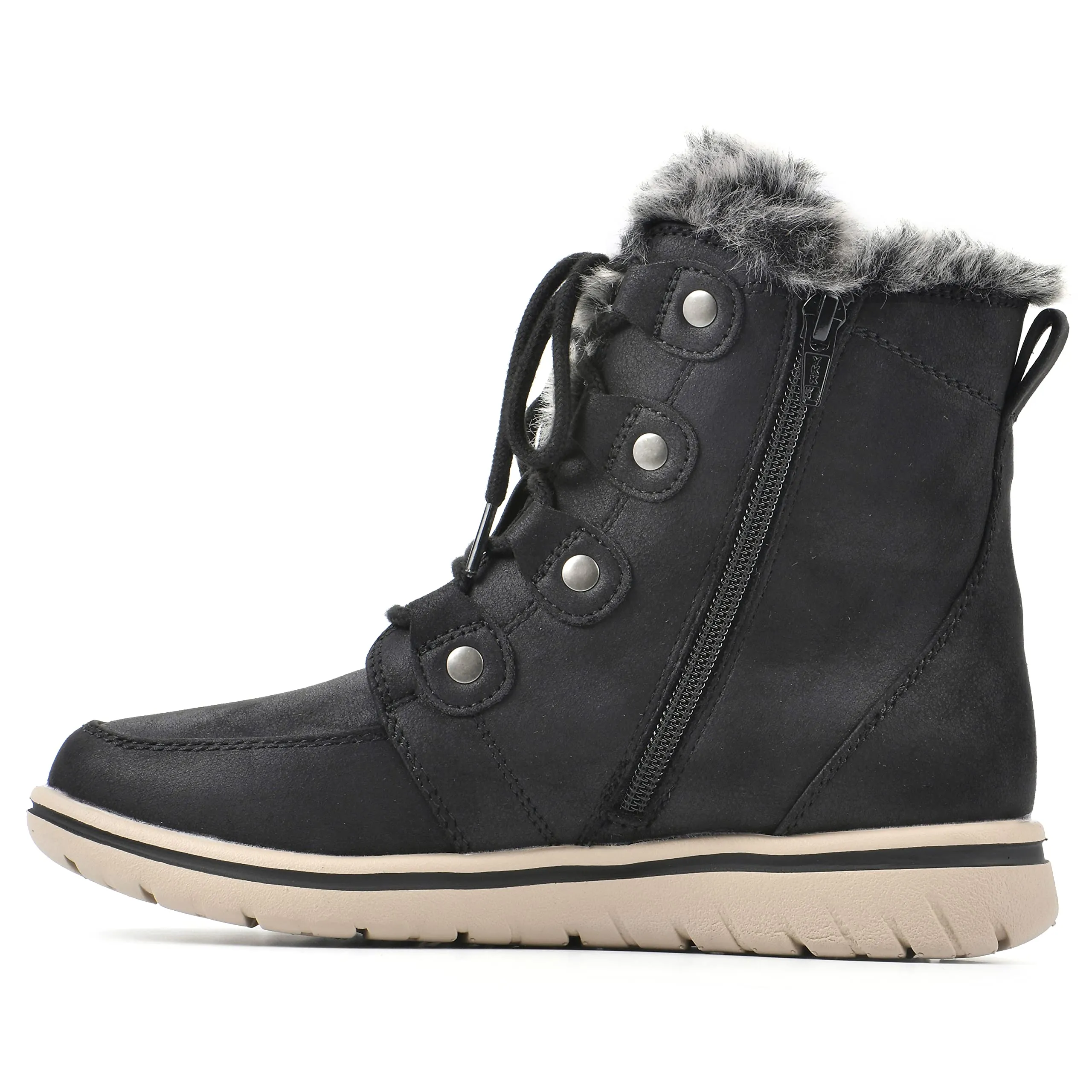 CLIFFS BY WHITE MOUNTAIN Women's Holly Ankle Boot, Black/Fabric, 8.5 M