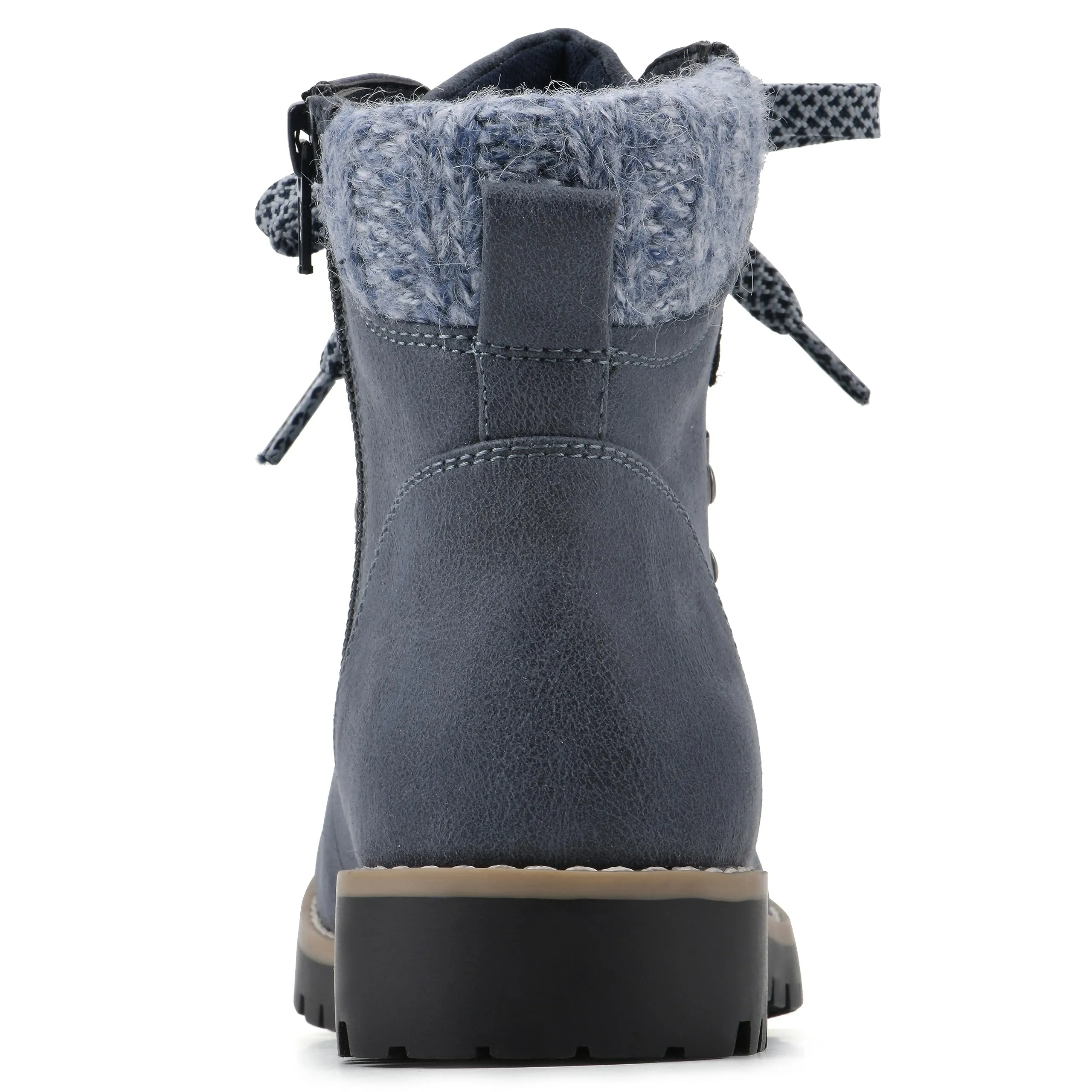 CLIFFS BY WHITE MOUNTAIN Women's Shoes Primed Lugged Lace-Up Ankle Bootie, Black/Fabric, 7.5 M
