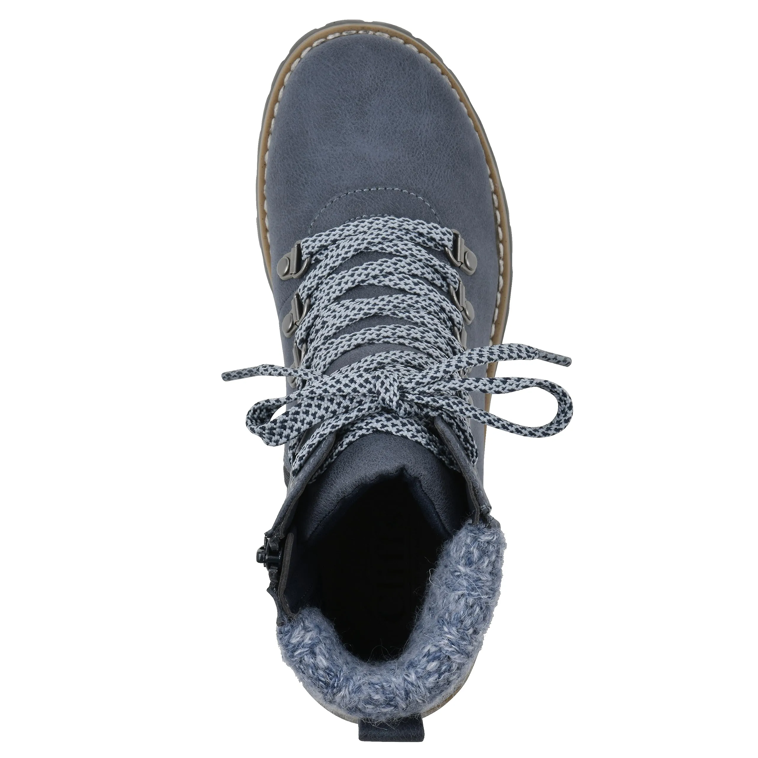 CLIFFS BY WHITE MOUNTAIN Women's Shoes Primed Lugged Lace-Up Ankle Bootie, Black/Fabric, 7.5 M
