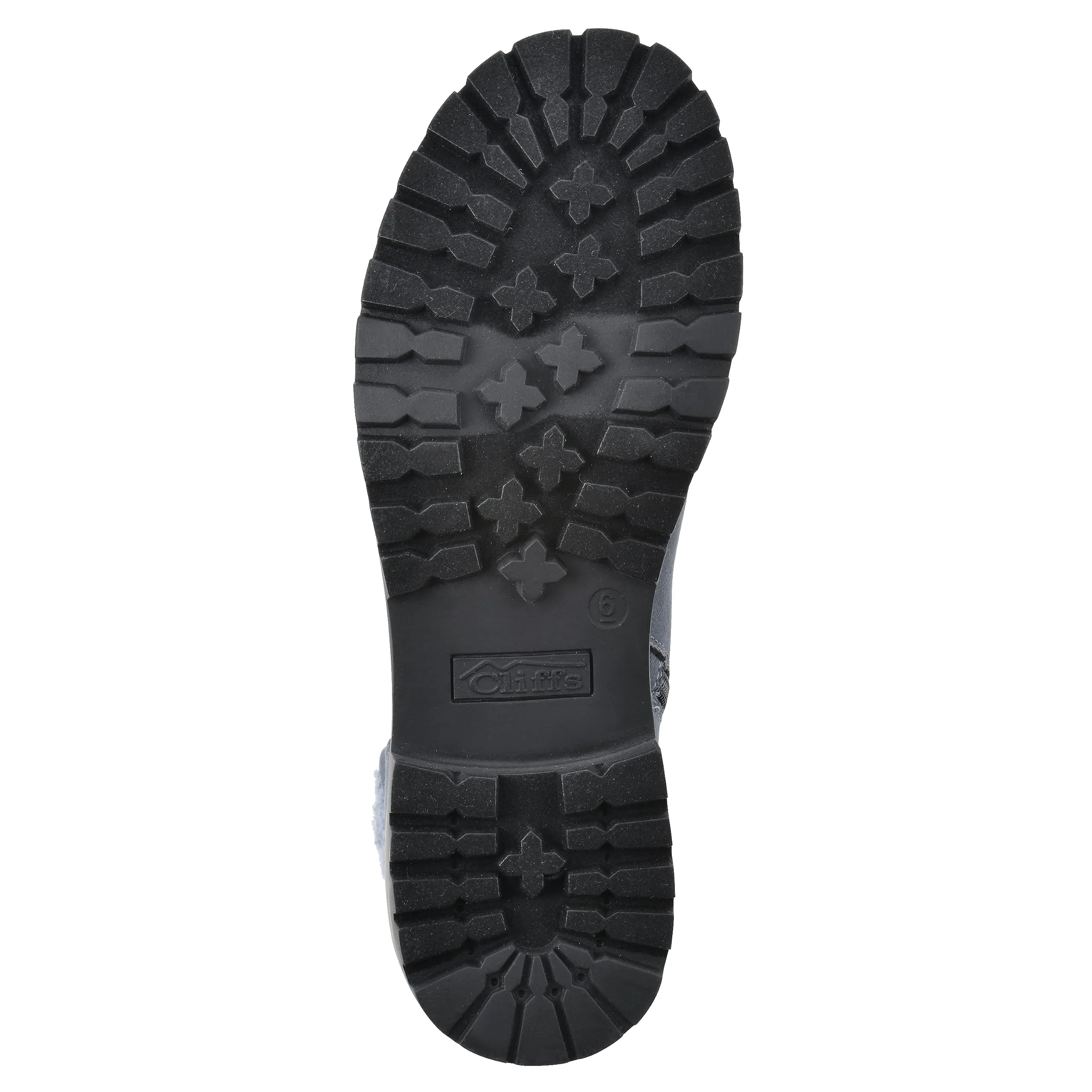 CLIFFS BY WHITE MOUNTAIN Women's Shoes Primed Lugged Lace-Up Ankle Bootie, Black/Fabric, 7.5 M