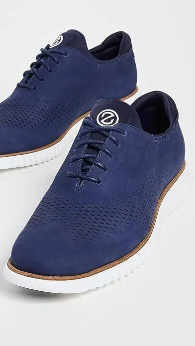 Cole Haan Mens 2.Zerogrand Laser Wingtip Oxford Lined Marine Blue/White C23806
