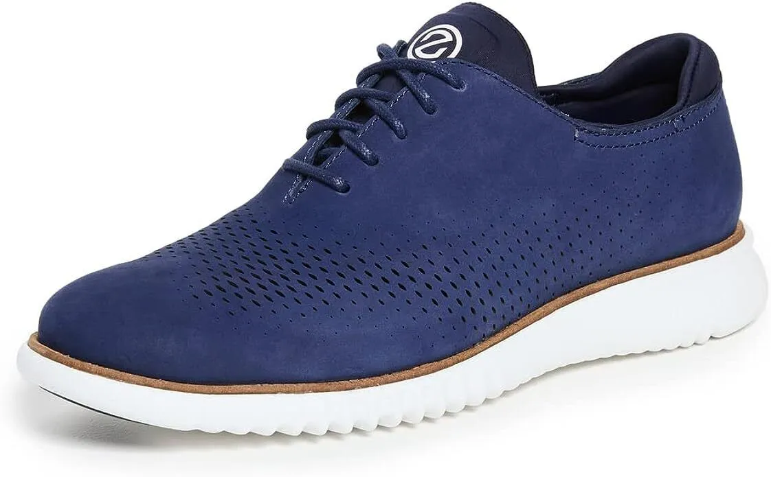Cole Haan Mens 2.Zerogrand Laser Wingtip Oxford Lined Marine Blue/White C23806