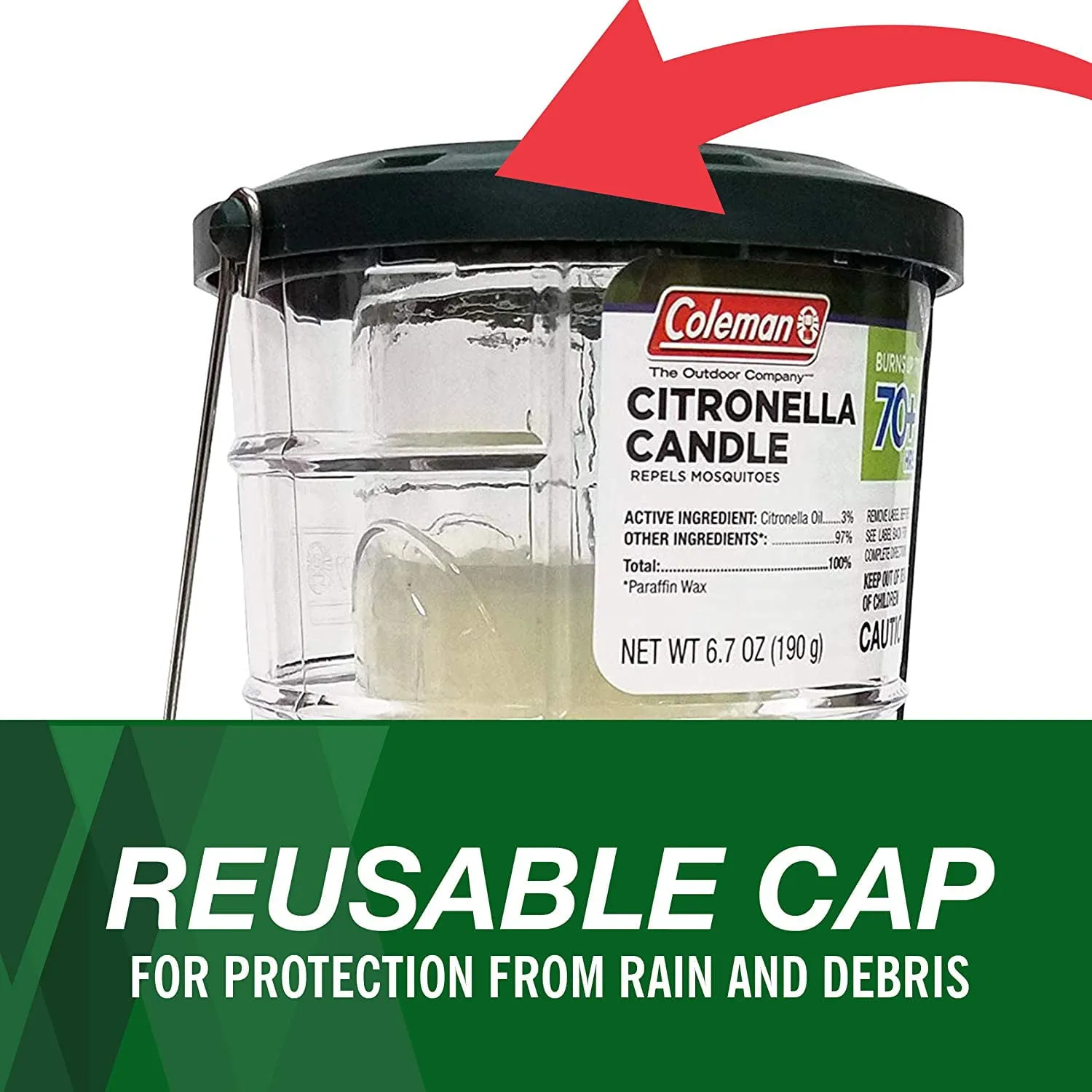 Coleman Citronella Candle Outdoor Lantern - 70  Hours, 6.7 Oz