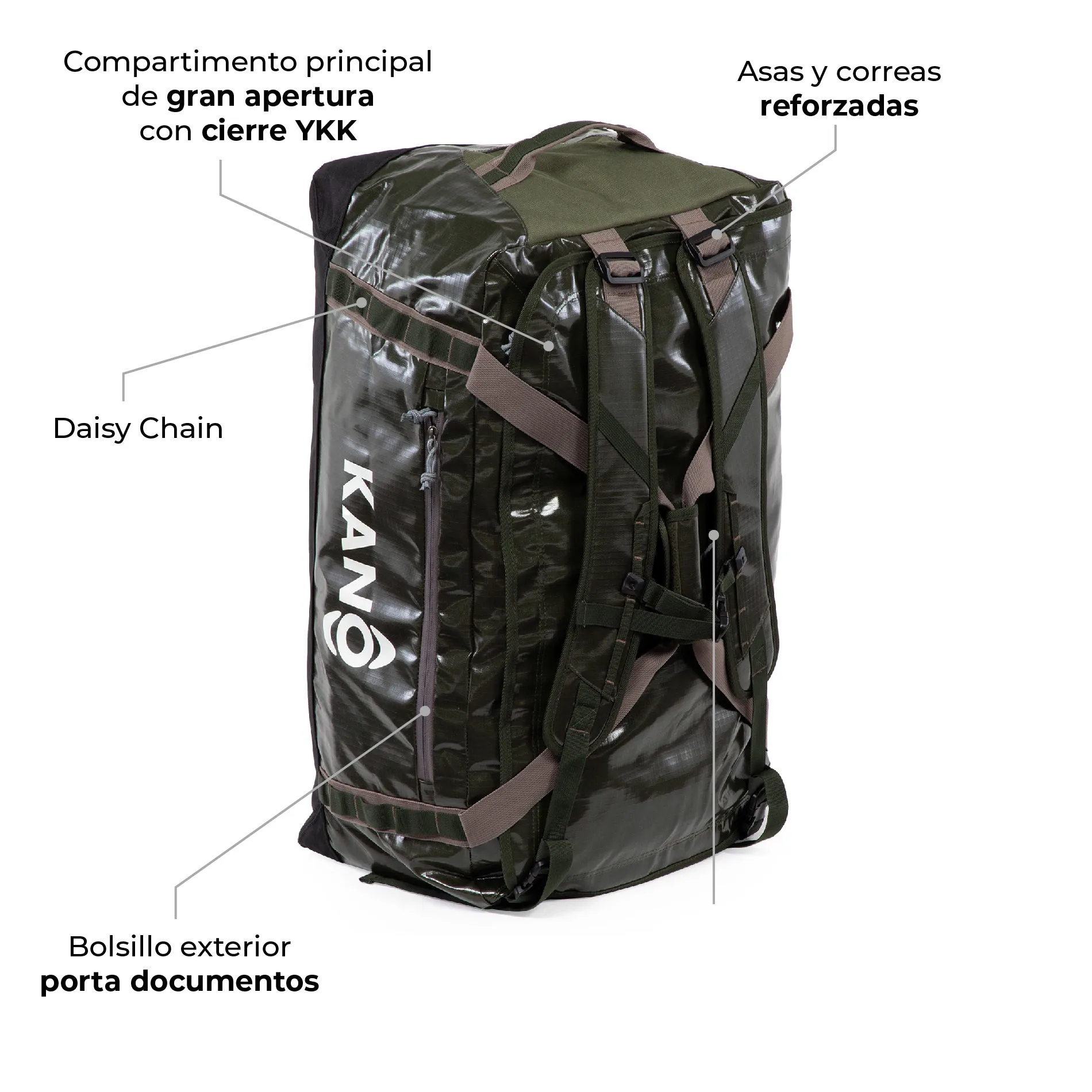 COMBO Bolso ROY 80L   Mochila Andes VERDE