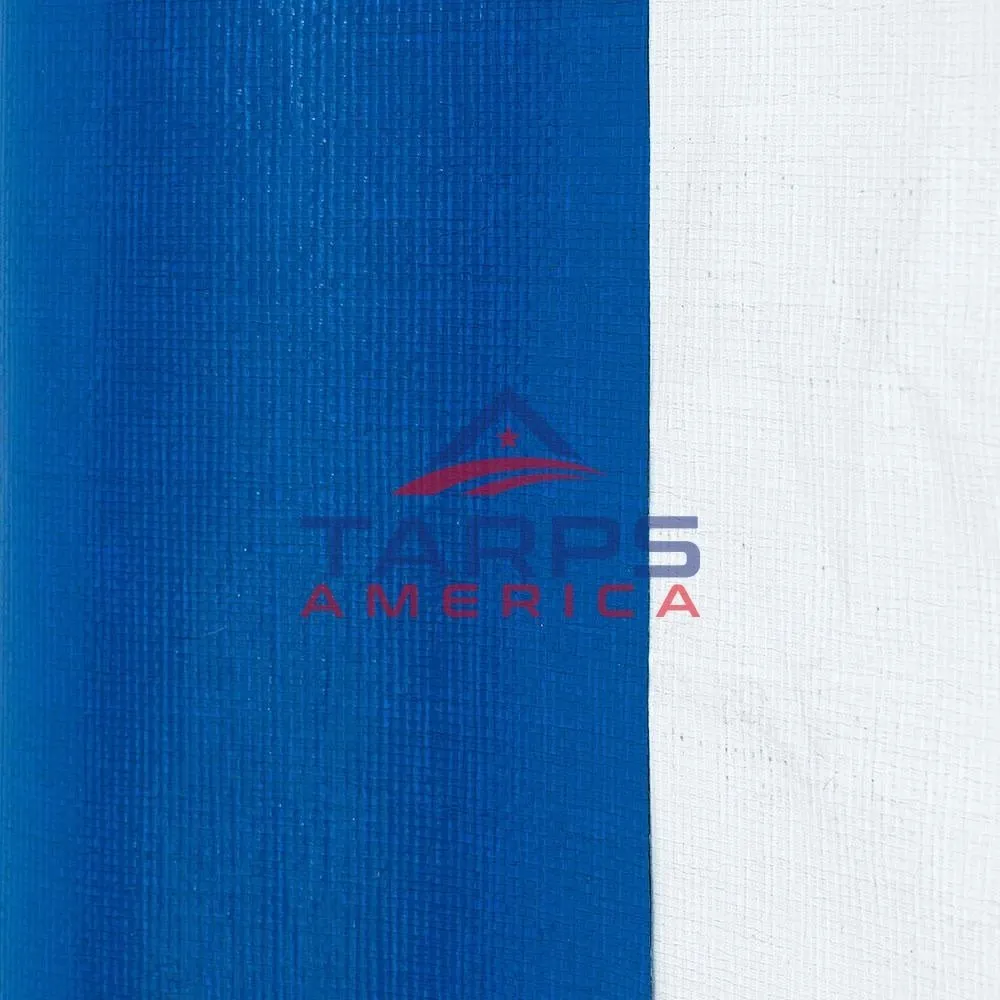 Custom Baseball 16 mil Blue/White 7.5 oz. Woven Reinforced Polyethylene
