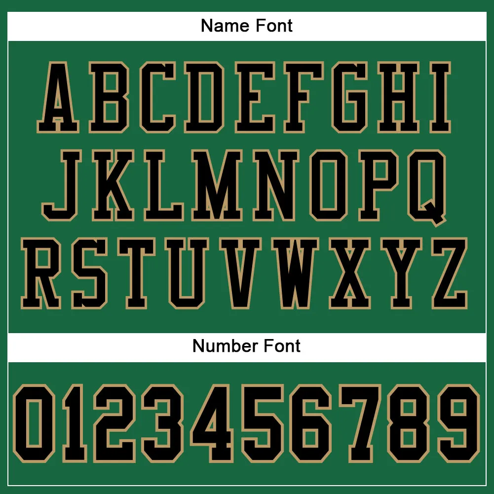 Custom Kelly Green Black-Old Gold Mesh Authentic Football Jersey