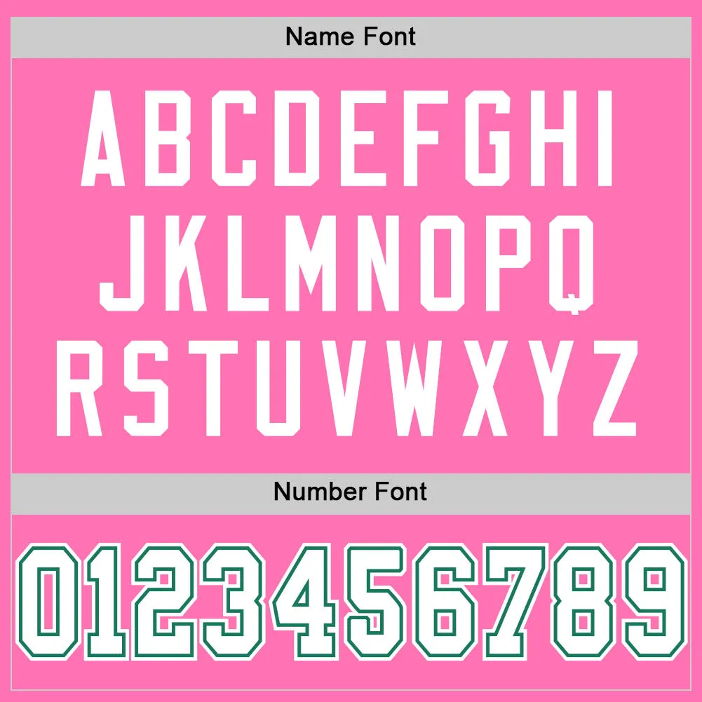Custom Pink White-Kelly Green Mesh Authentic Football Jersey
