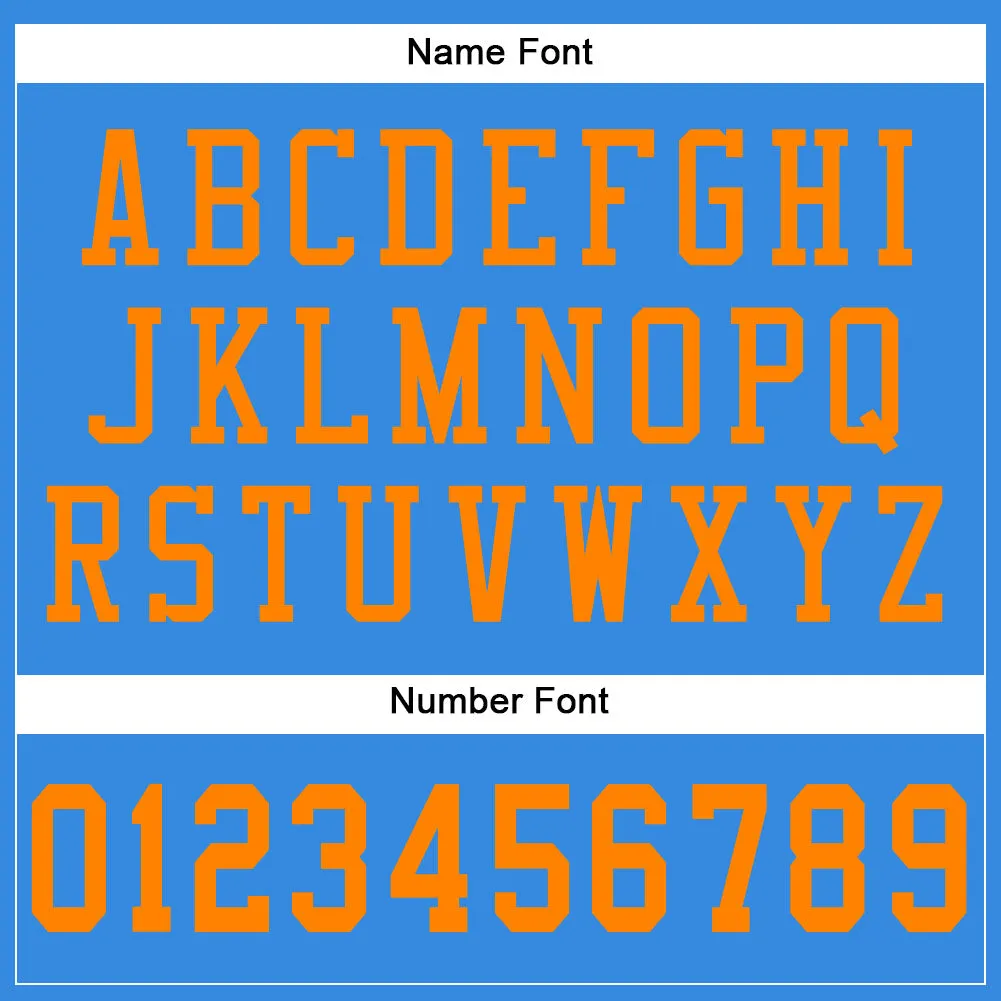 Custom Powder Blue Bay Orange Mesh Authentic Football Jersey
