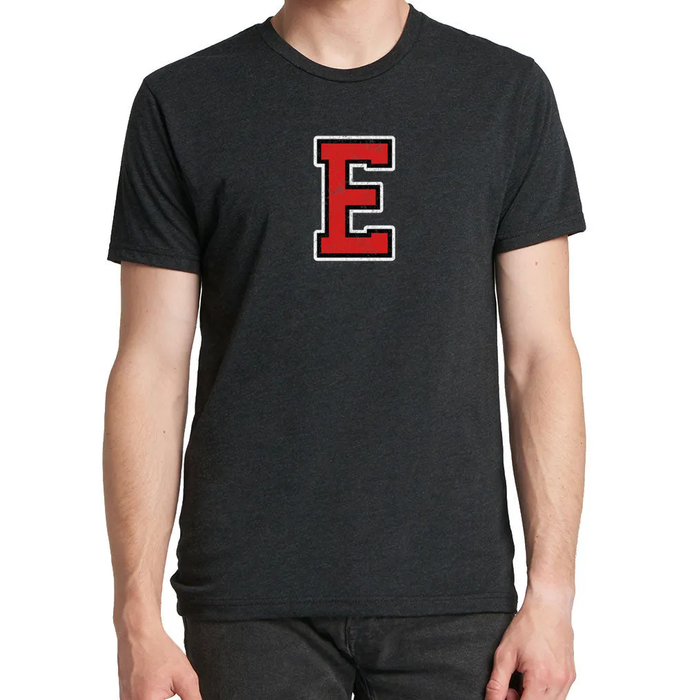 DISTRESSED RED E Men's Tri Blend Short Sleeve