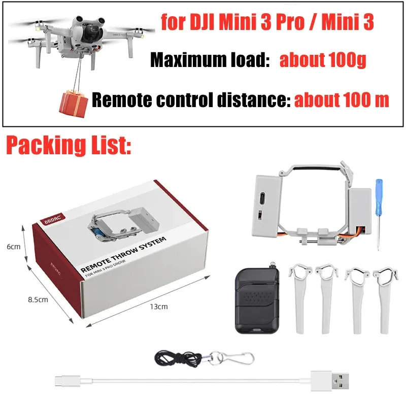Drone Airdrop System for DJI Mavic 3/2Pro Zoom AIR 2 Mini2/Mini3 Bait Deliver