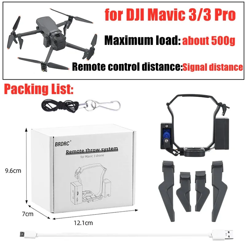 Drone Airdrop System for DJI Mavic 3/2Pro Zoom AIR 2 Mini2/Mini3 Bait Deliver
