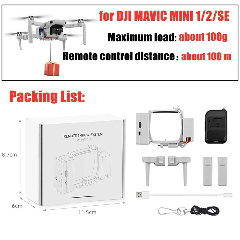 Drone Airdrop System for DJI Mavic 3/2Pro Zoom AIR 2 Mini2/Mini3 Bait Deliver