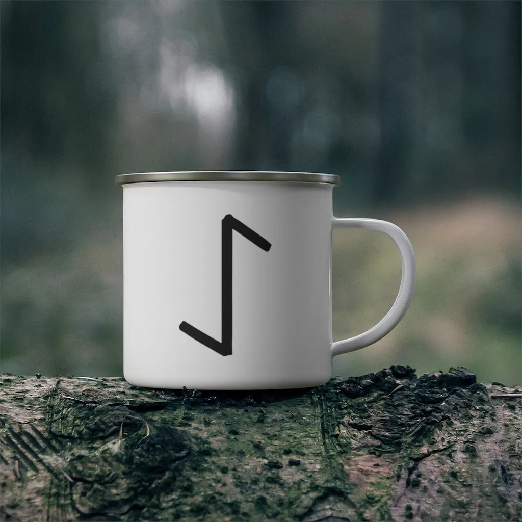 Eihwaz (Yew Tree) Viking Rune Enamel Camping Mug