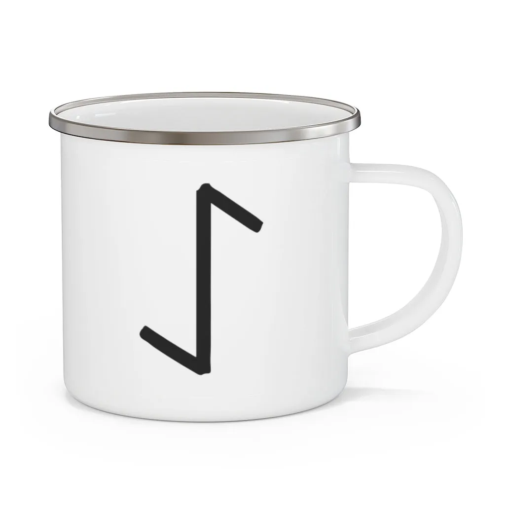 Eihwaz (Yew Tree) Viking Rune Enamel Camping Mug