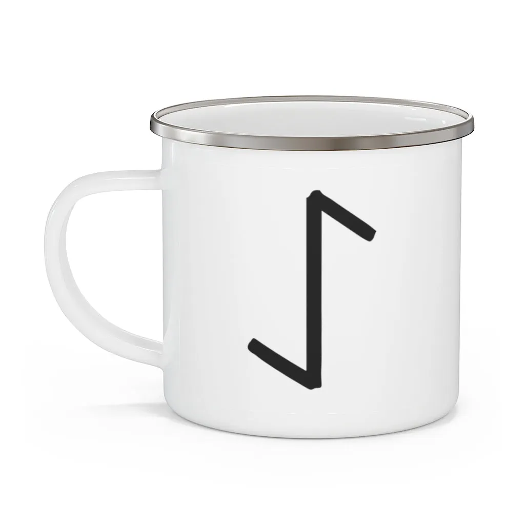 Eihwaz (Yew Tree) Viking Rune Enamel Camping Mug