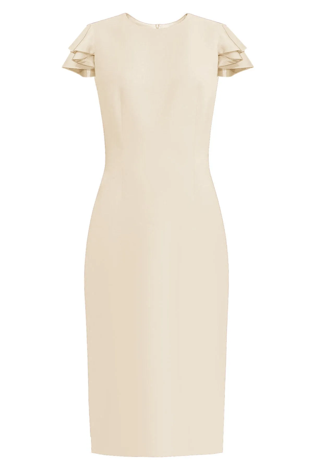 Estella Off-white Sheath dress with Butterfly Sleeves
