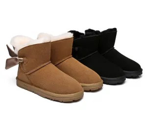 EVERAU® Sheepskin Single Bow Boots Women Ember