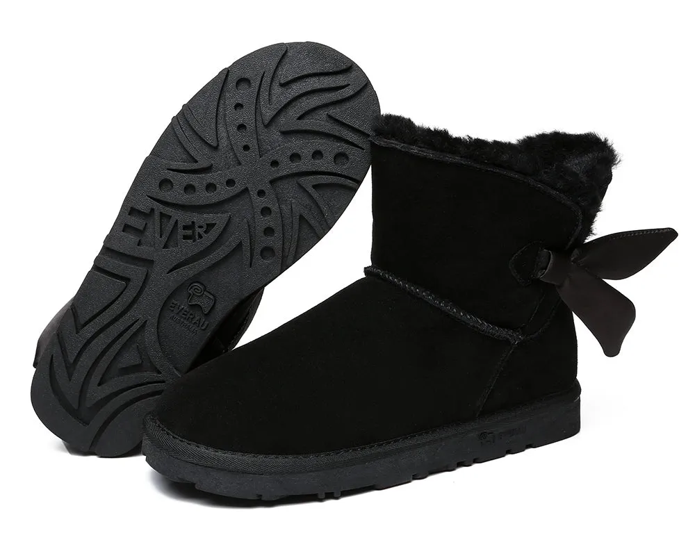 EVERAU® Sheepskin Single Bow Boots Women Ember