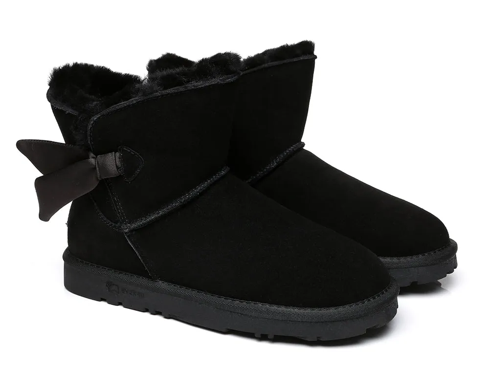 EVERAU® Sheepskin Single Bow Boots Women Ember