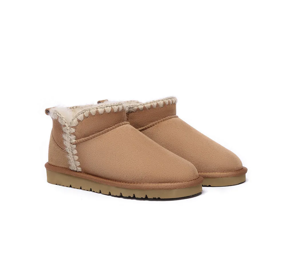 EVERAU® UGG Women Sheepskin Wool Ankle Mini Boots Brooklyn