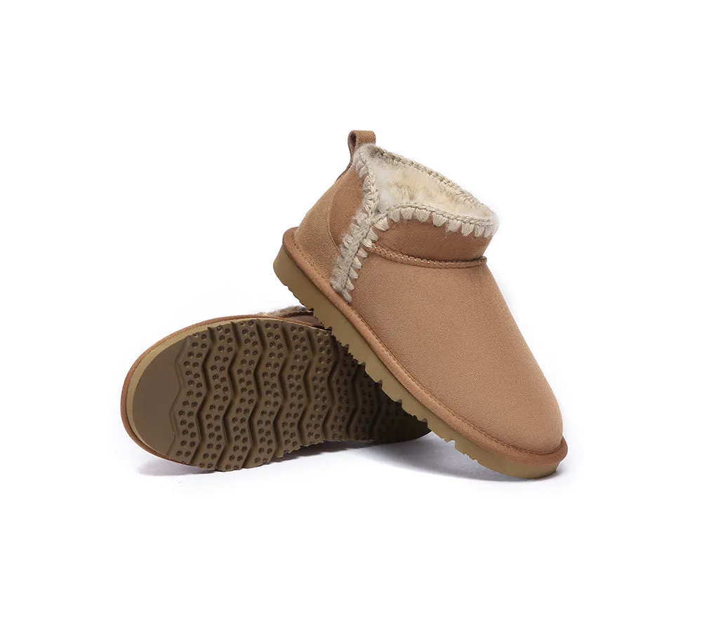 EVERAU® UGG Women Sheepskin Wool Ankle Mini Boots Brooklyn