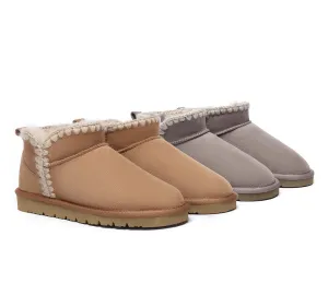 EVERAU® UGG Women Sheepskin Wool Ankle Mini Boots Brooklyn