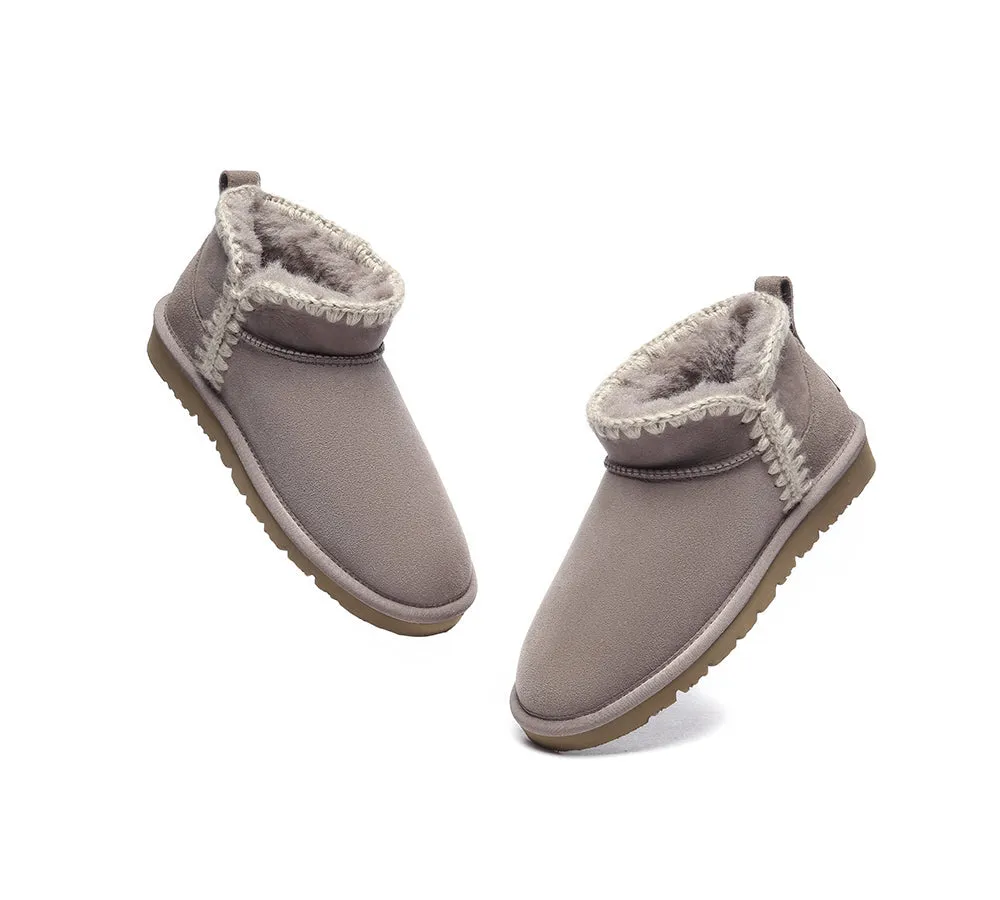 EVERAU® UGG Women Sheepskin Wool Ankle Mini Boots Brooklyn