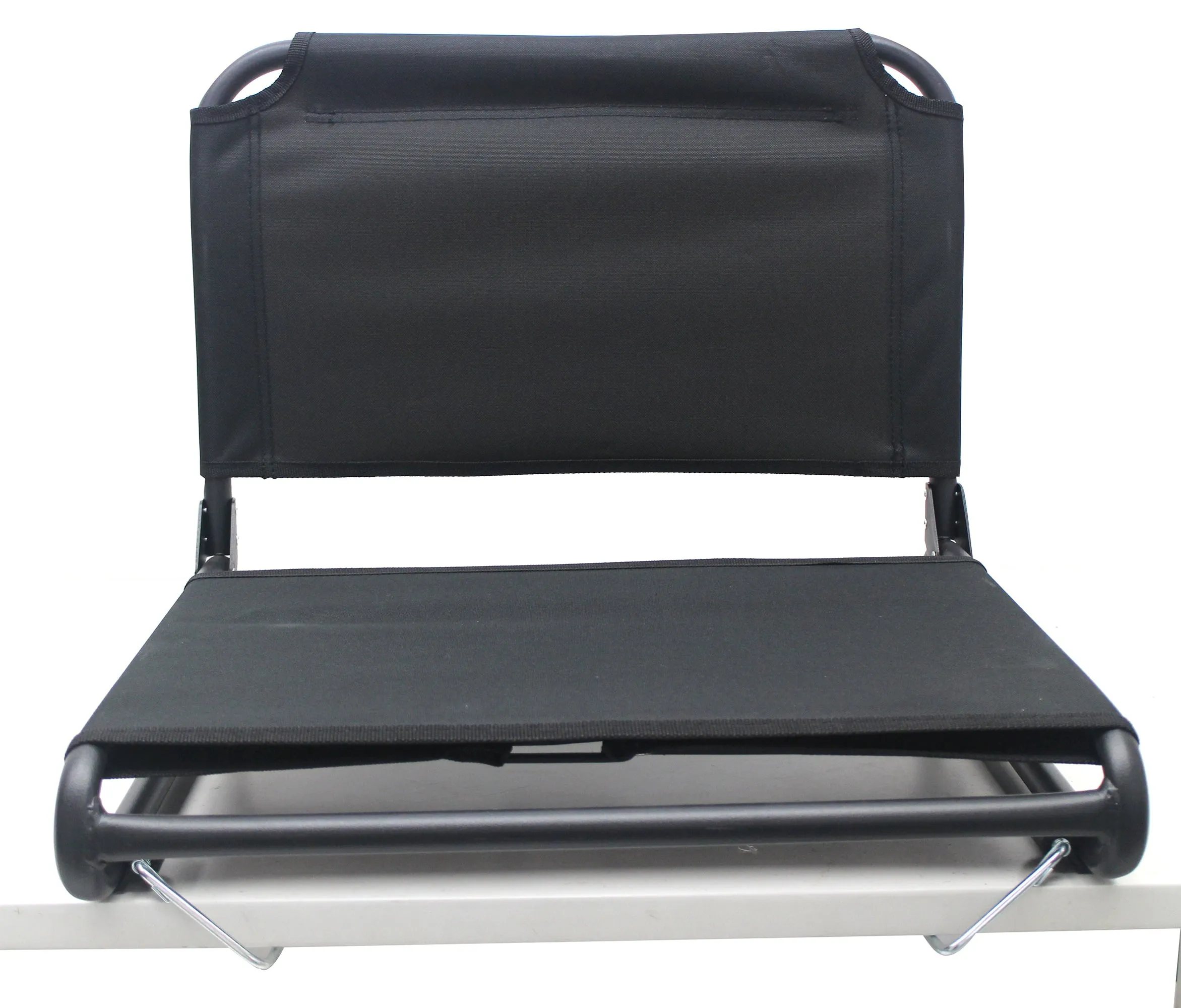 Extra Wide Stadium Seat Chair Black Lightweight Hooks, Foldable Padded Portable