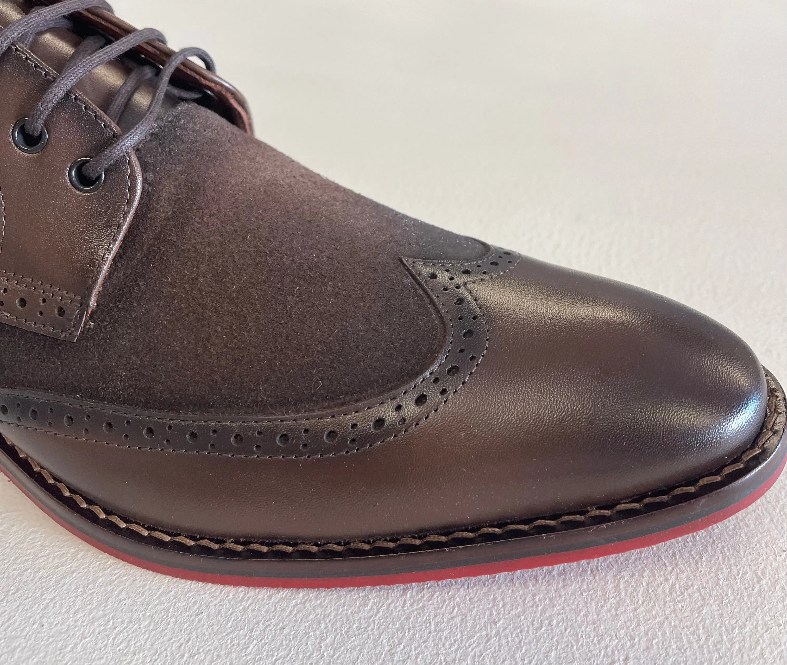 FERRACINI ISMAEEL LEATHER SUEDE WING TIP DRESS SHOE 5699
