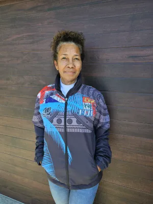 Fiji tapa/flag palm designed wind breaker