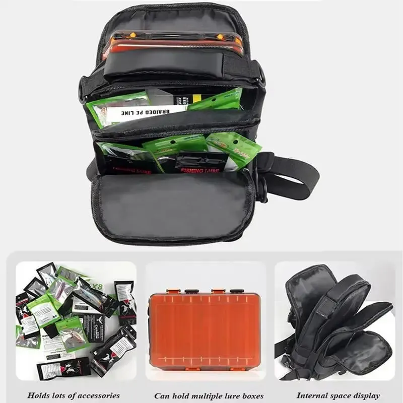 Fishing Backpack With Rod Holder Waterproof Fishing Bag Sling Fishing Backpack With Rod Holder Lightweight Fishing Pack Single