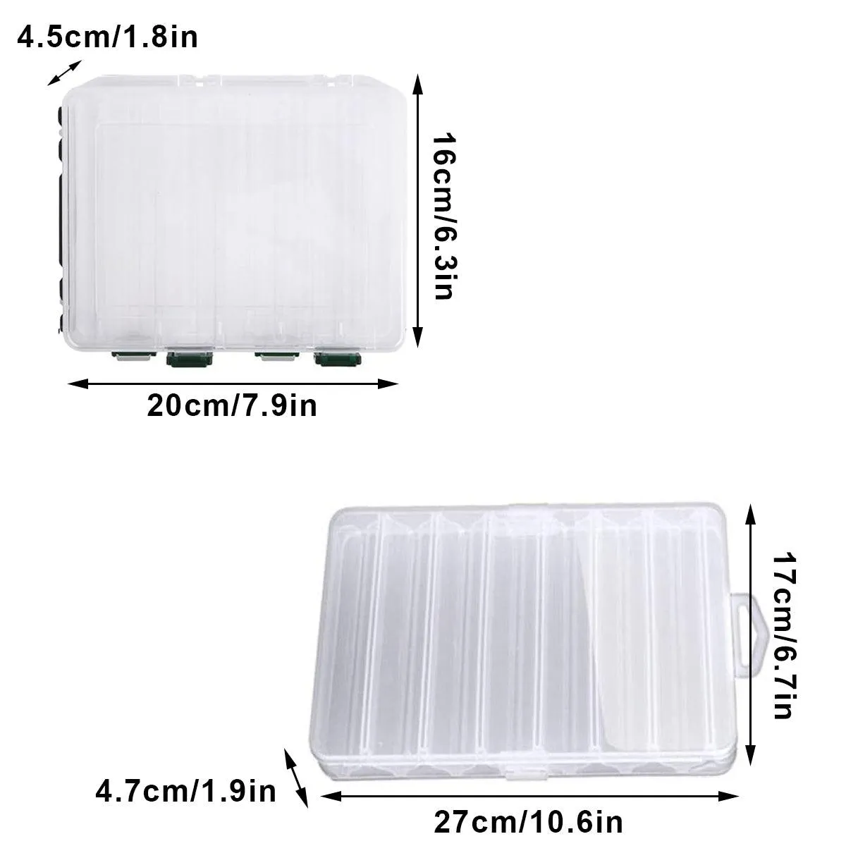 Fishing Gear Storage Box Bait Accessories Tool Box 2 Sizes for Fishing Organizer